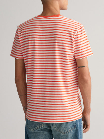 Gant Orange Striped Regular Fit T-Shirt