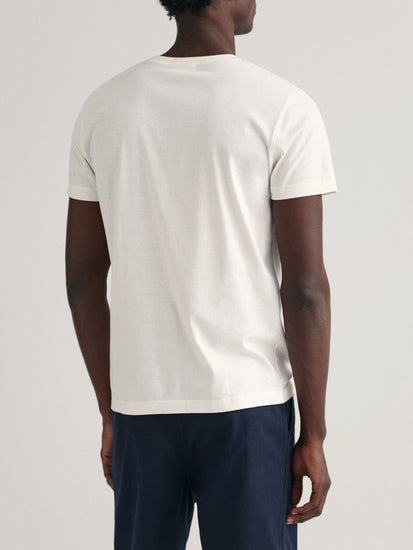 Gant White Printeded Regular Fit T-Shirt