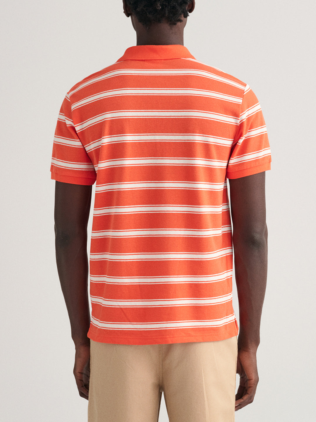 Gant Orange Striped Regular Fit Polo T-Shirt