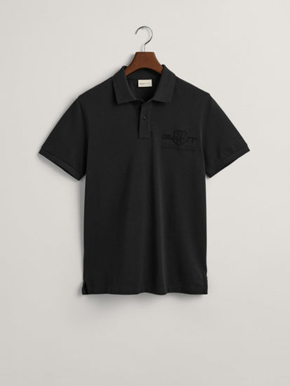 Gant Black Regular Fit Polo T-Shirt