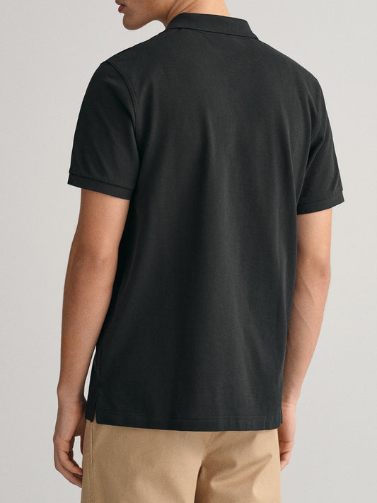 Gant Black Regular Fit Polo T-Shirt