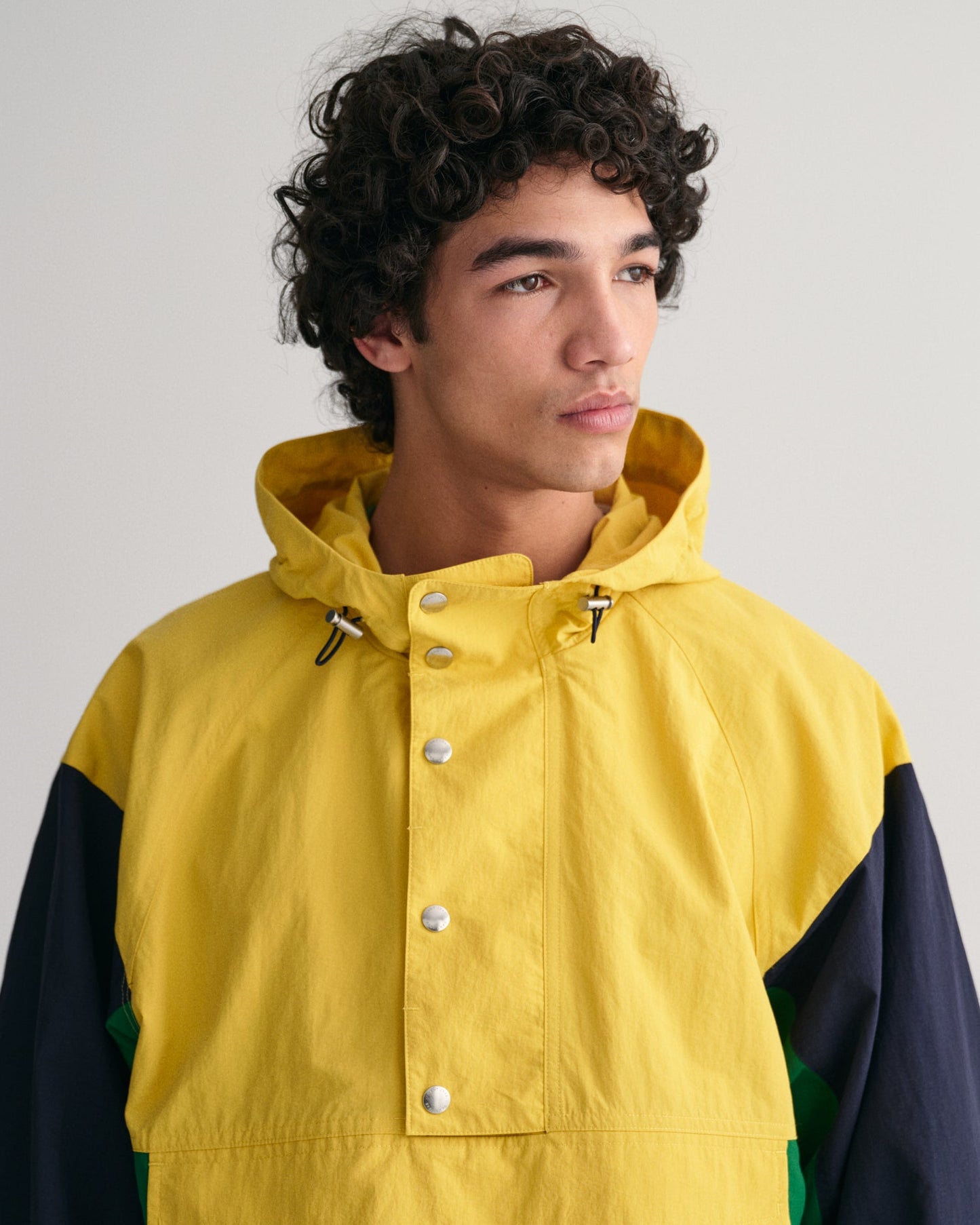 Gant Men Yellow Colour blocked Hooded Full Sleeves Jacket