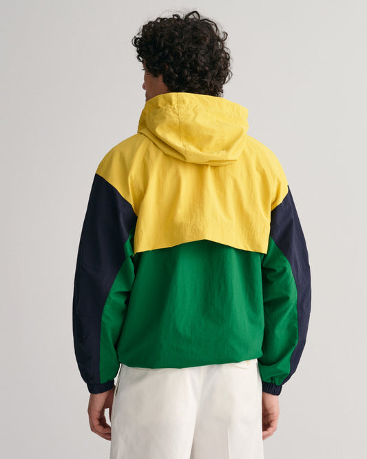 Gant Men Yellow Colour blocked Hooded Full Sleeves Jacket