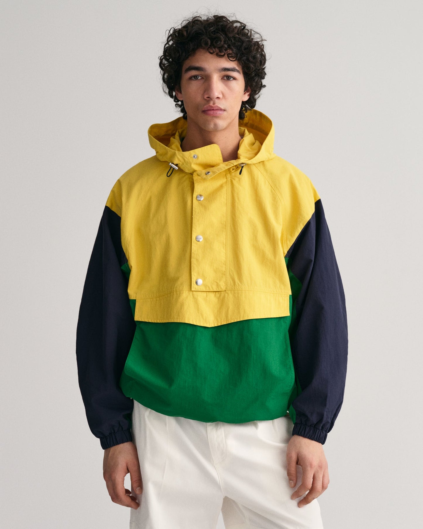 Gant Men Yellow Colour blocked Hooded Full Sleeves Jacket