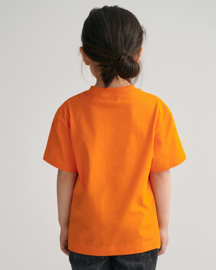 Gant Kids Orange Printed Relaxed Fit T-Shirt