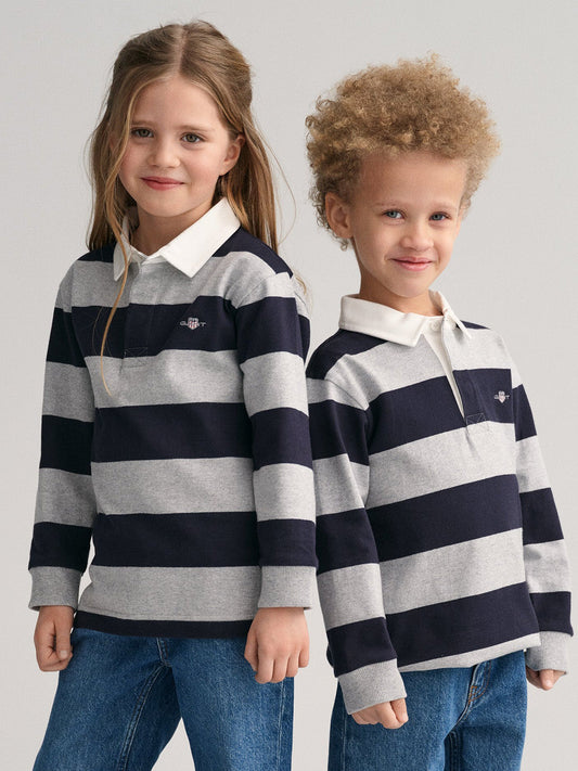 Gant Kids Navy Striped Relaxed Fit T-Shirt