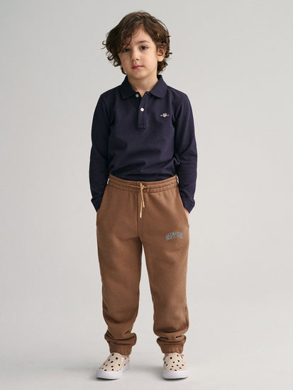 Gant Kids Brown Solid Relaxed Fit Sweatpant