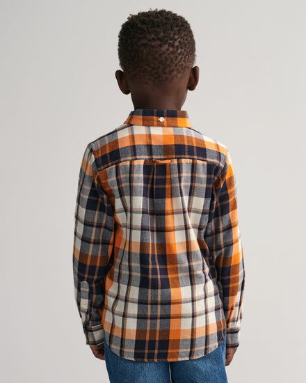 Gant Kids Brown Checked Regular Fit Shirt