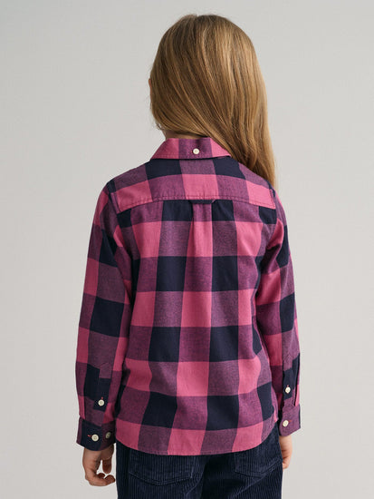 Gant Kids Pink Checked Regular Fit Shirt