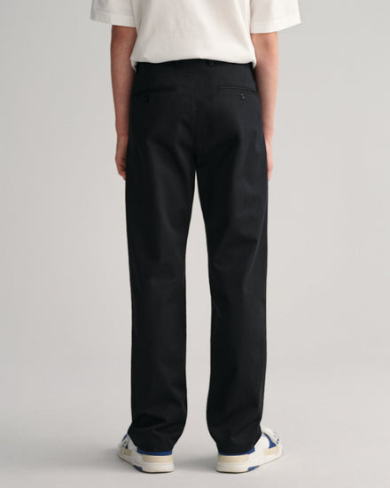 Gant Kids Black Solid Regular Fit Trouser