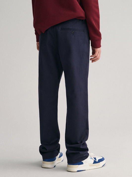 Gant Boys Blue Solid Regular Fit Trouser