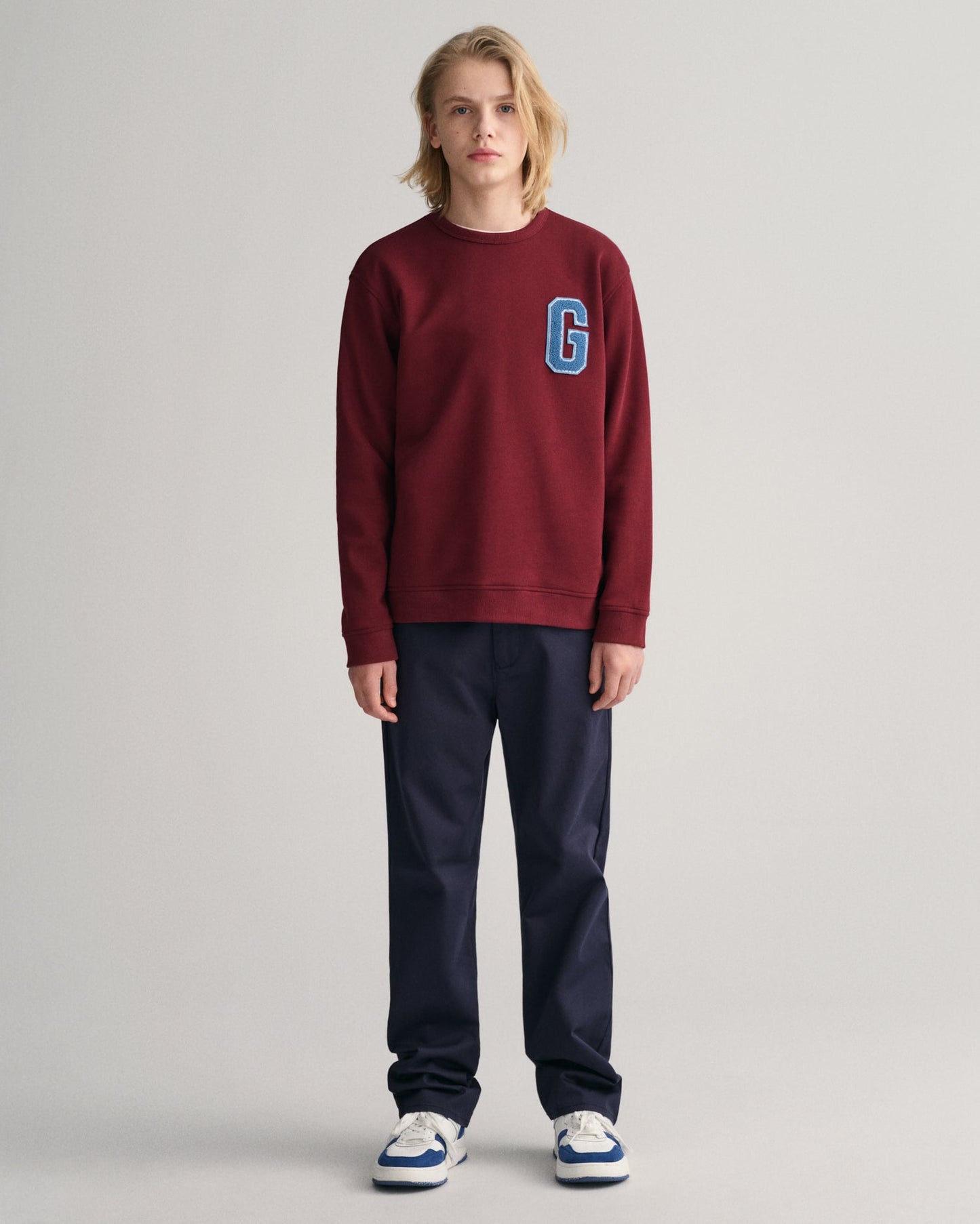 Gant Boys Blue Solid Regular Fit Trouser