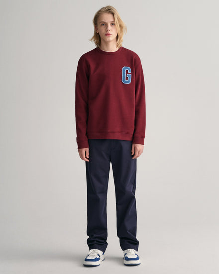 Gant Boys Blue Solid Regular Fit Trouser