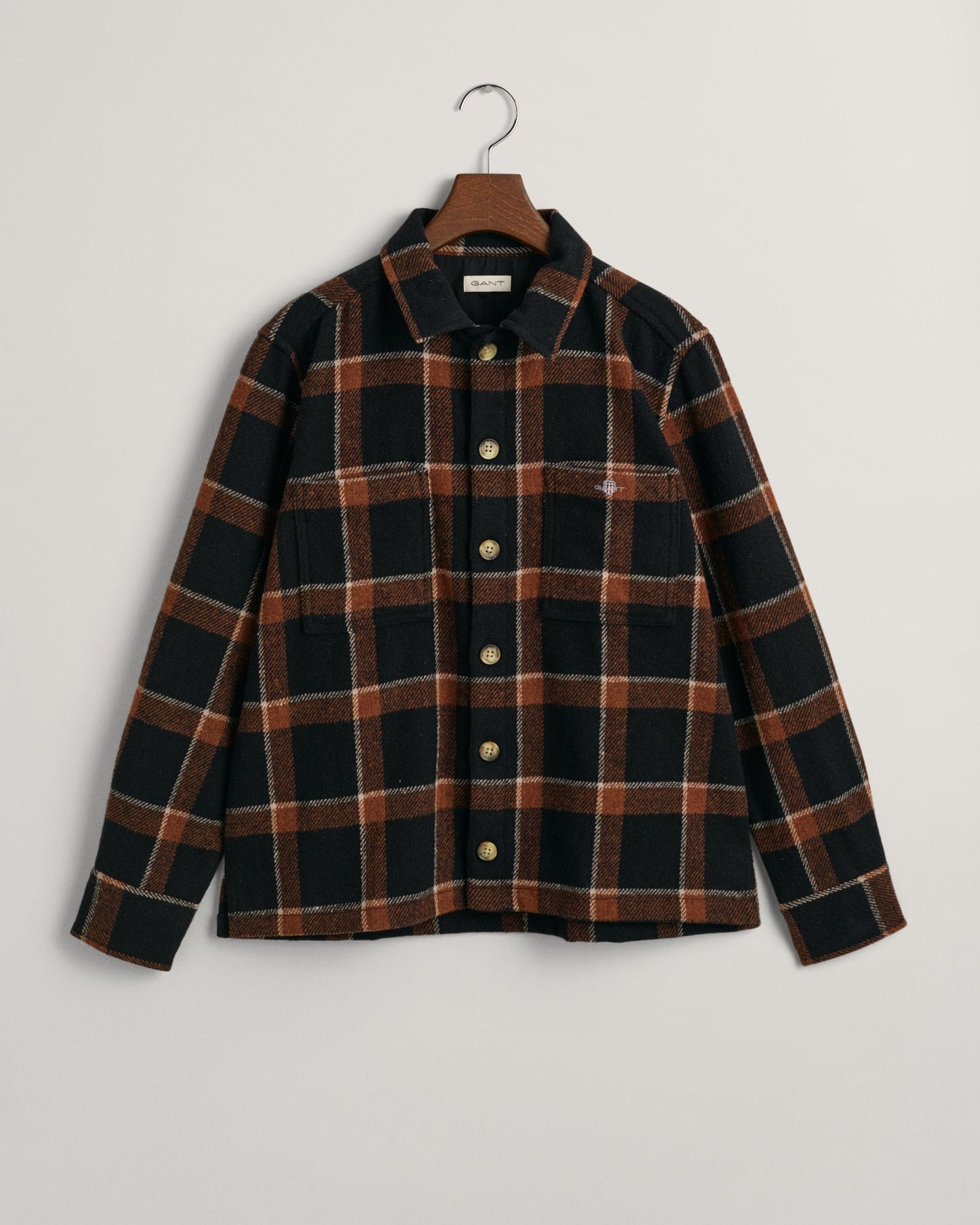 Gant Kids Black Checked Relaxed Fit Shirt