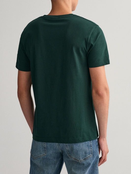 Gant Tartan Green Logo Regular Fit T-Shirt