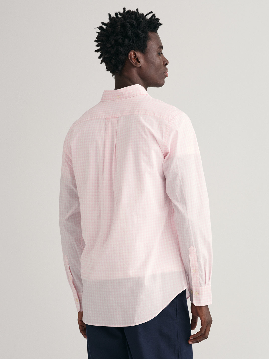 Gant Men Pink Checked Button-down Collar Full Sleeves Shirt