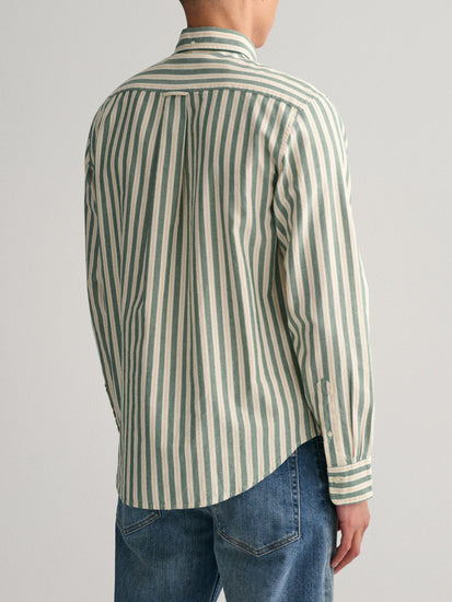 Gant Forest Green Striped Regular Fit Shirt