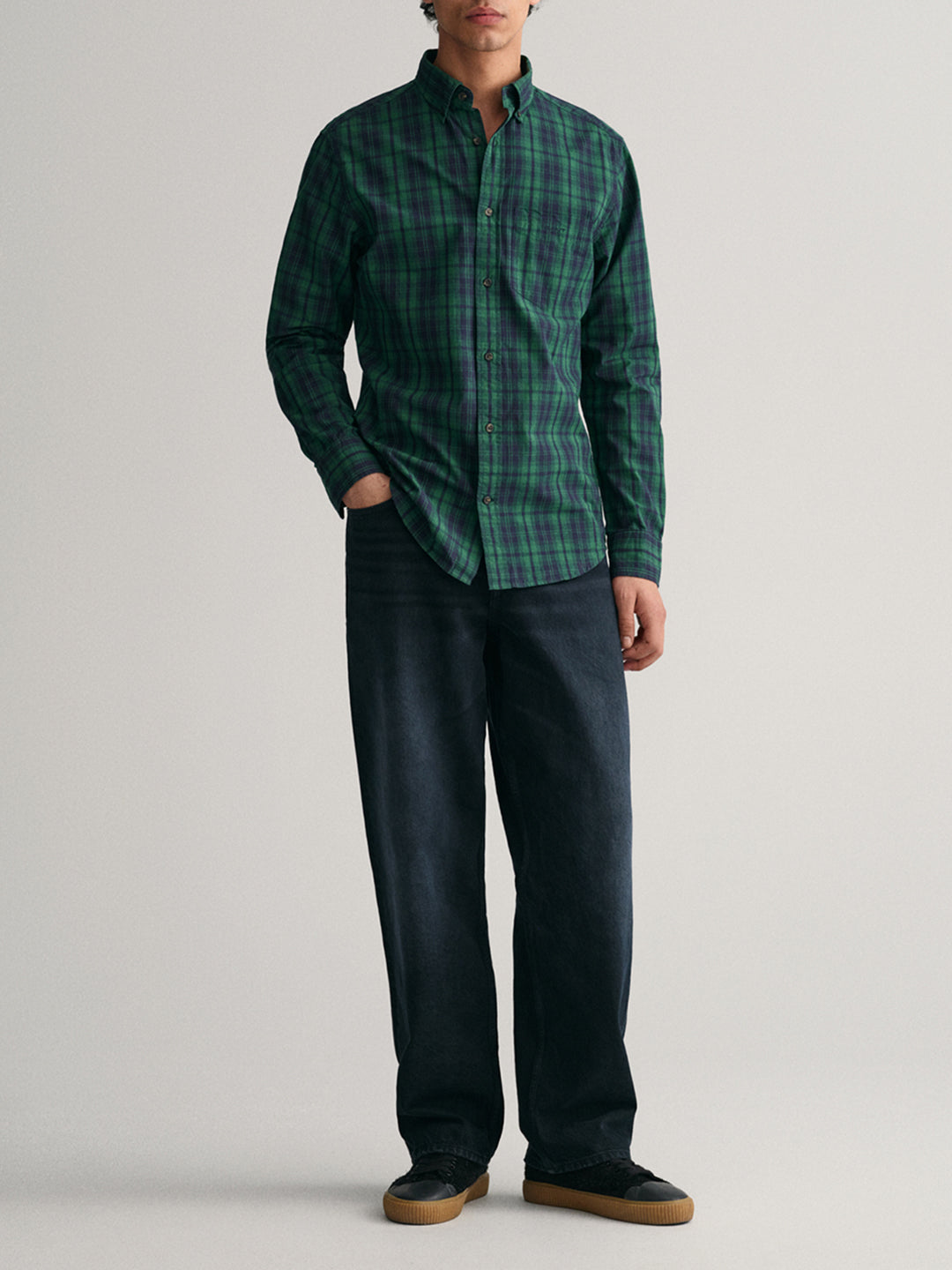 Gant Forest Green Checked Regular Fit Shirt