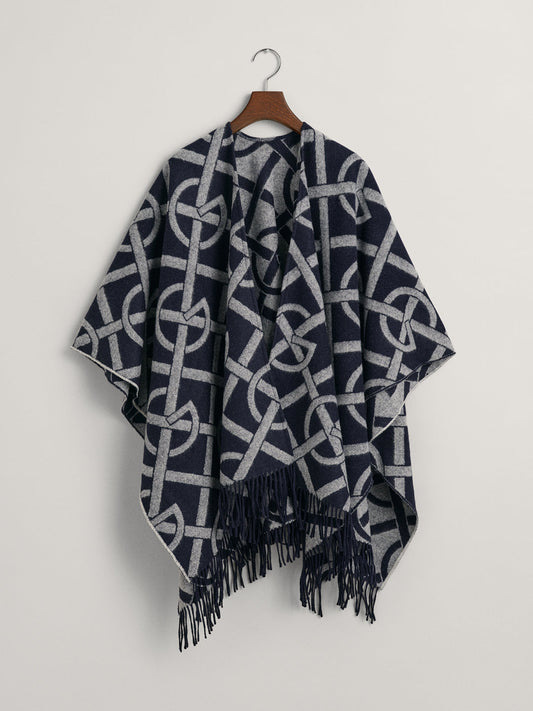 Gant Women Navy Blue Printed Scarf