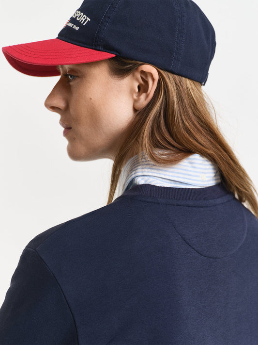 Gant Women Blue Solid Crew Neck Dress