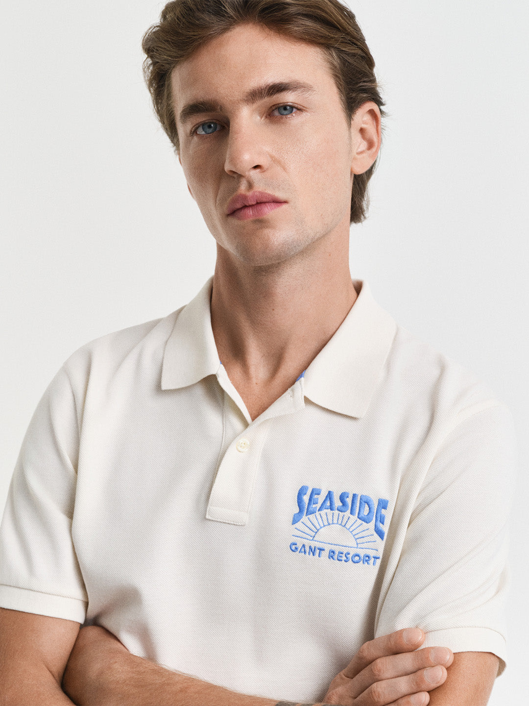 Gant Men Cream Solid Polo Tshirt