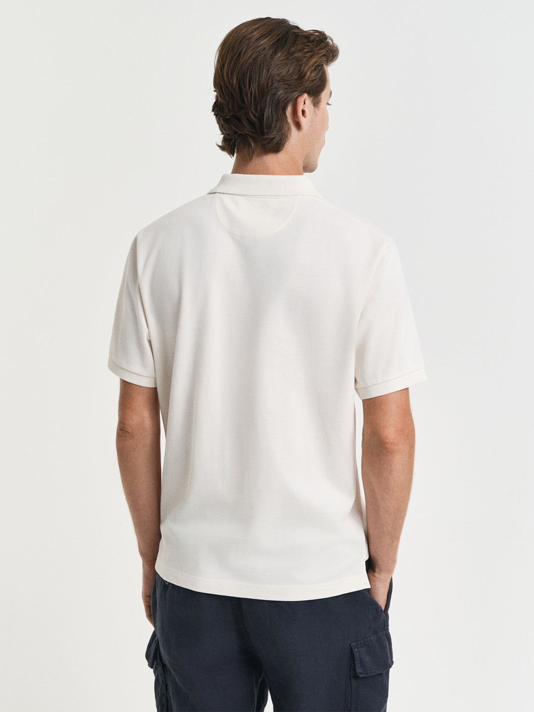 Gant Men Cream Solid Polo Tshirt