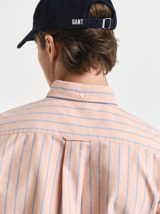 Gant Men Orange Striped Collar Shirt