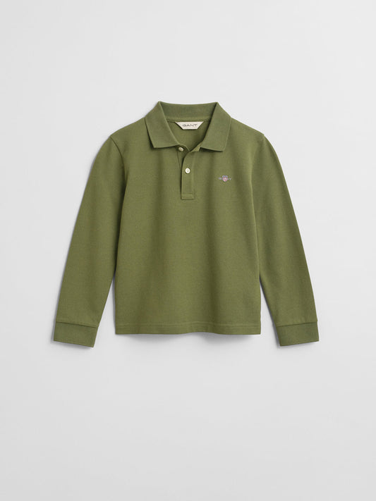 Gant Boys Green Solid Polo Tshirt