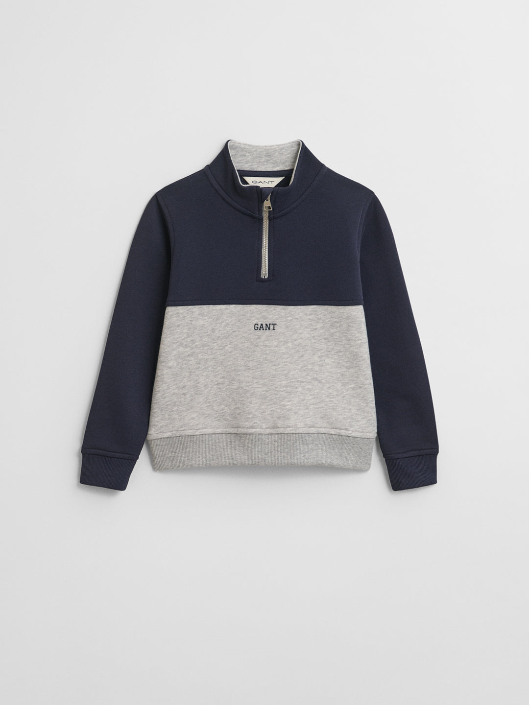Gant Boys Grey Colour blocked Round Neck Sweatshirt