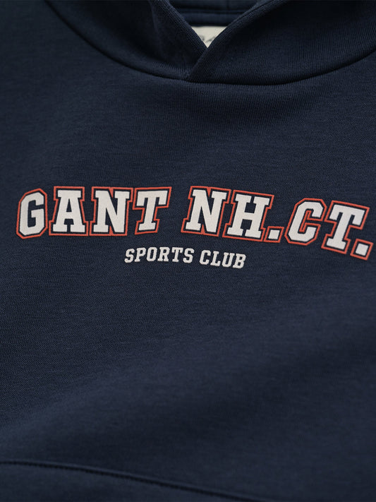 Gant Boys Blue Graphic Hooded Sweatshirt