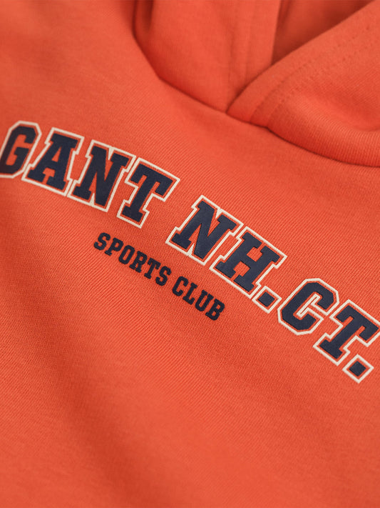 Gant Boys Orange Graphic Hooded Sweatshirt