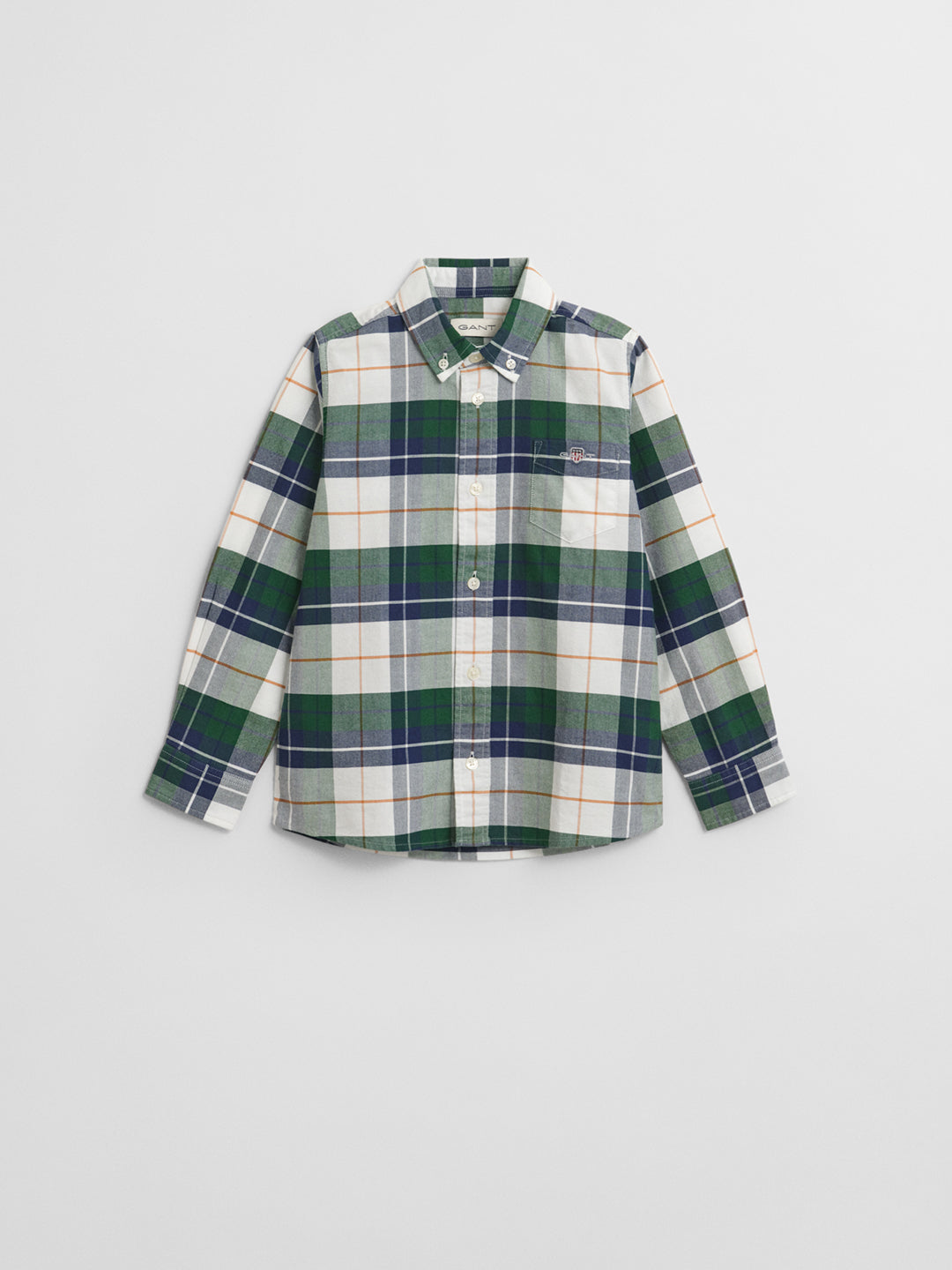 Gant Boys Green Checks Collar Shirt