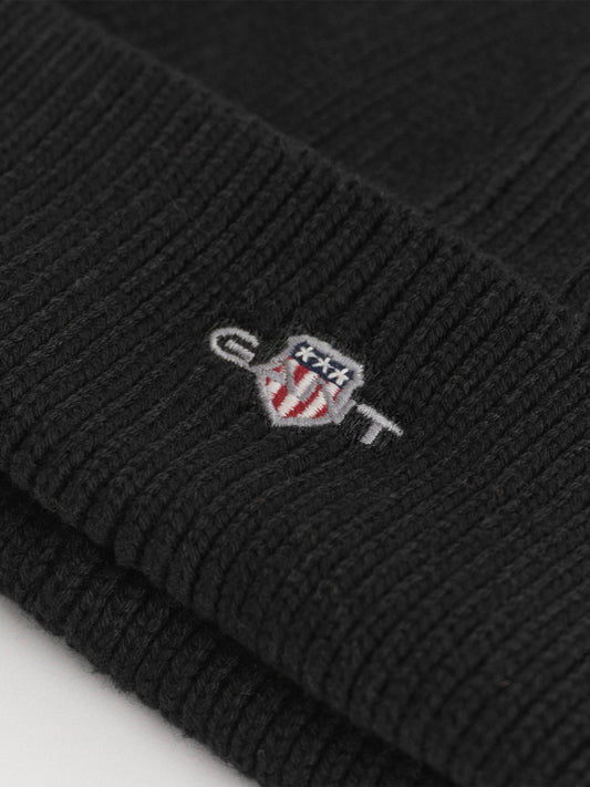 Gant Boys Black Solid Beanies