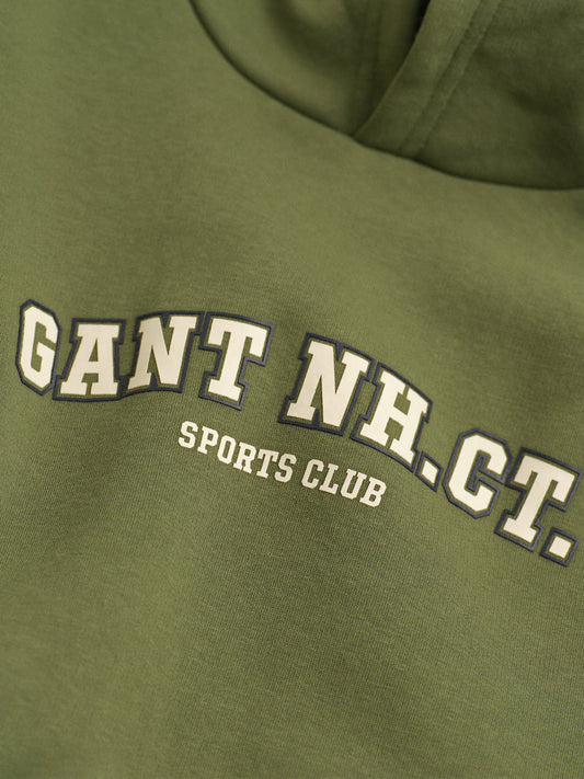 Gant Boys Green Graphic Hooded Sweatshirt