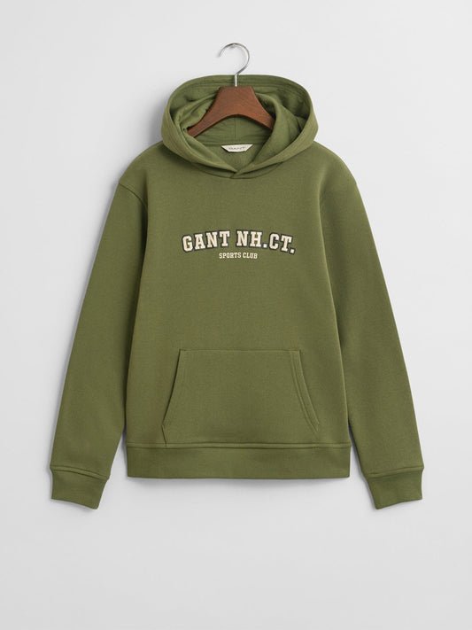 Gant Boys Green Graphic Hooded Sweatshirt
