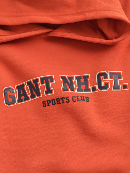 Gant Boys Orange Graphic Hooded Sweatshirt