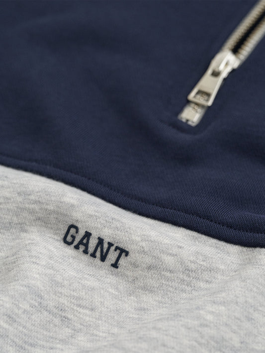 Gant Boys Grey Colour blocked Round Neck Sweatshirt