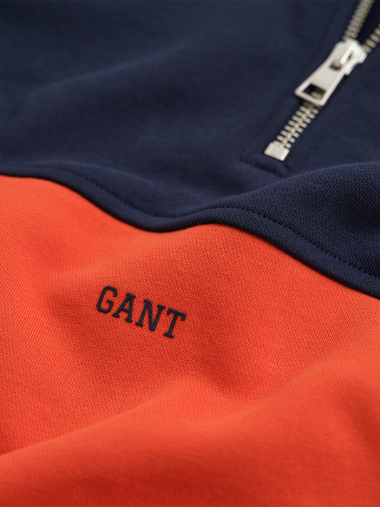 Gant Boys Blue Colour blocked Round Neck Sweatshirt