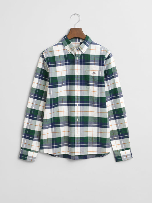 Gant Boys Green Checks Collar Shirt
