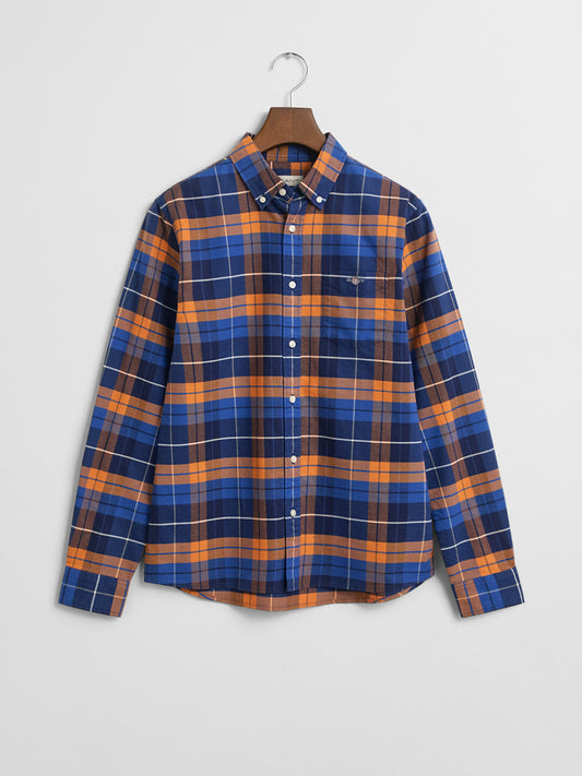 Gant Boys Orange Checks Collar Shirt
