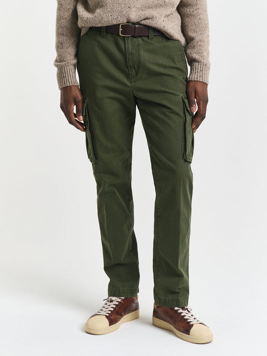 Gant Men Blue Regular Fit Solid Trouser