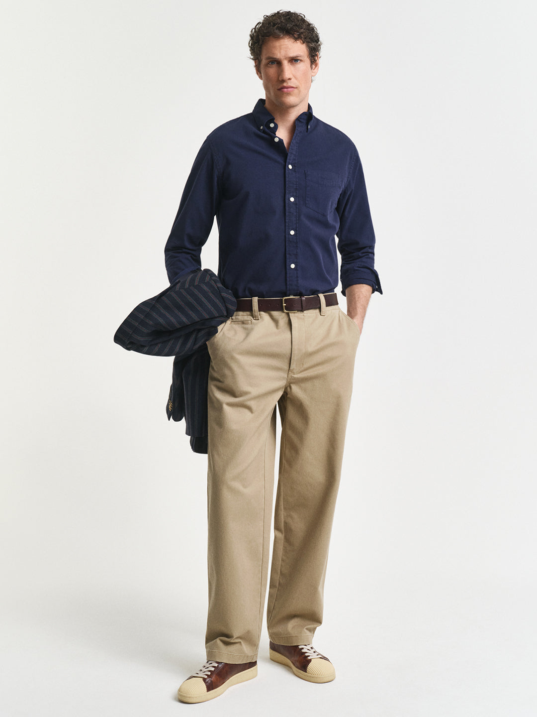 Gant Men Blue Solid Collar Shirt