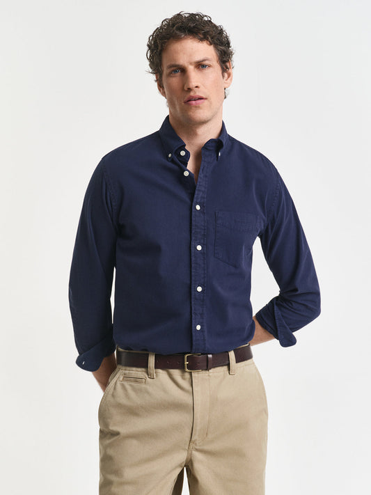 Gant Men Blue Solid Collar Shirt