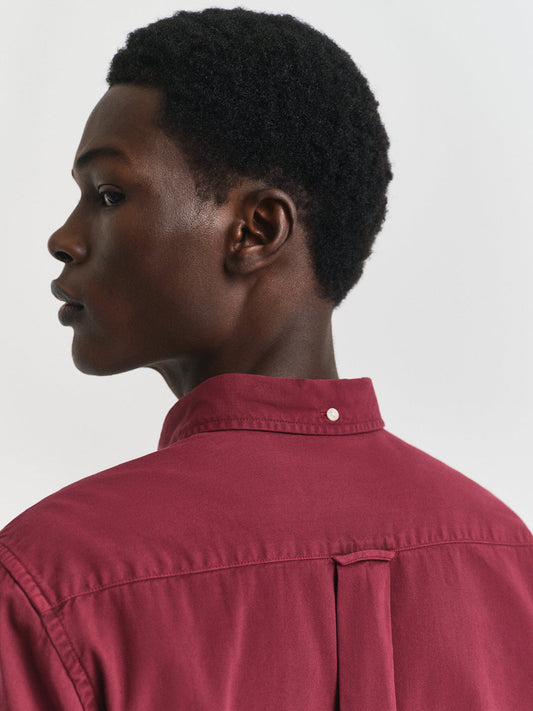 Gant Men Red Solid Collar Shirt