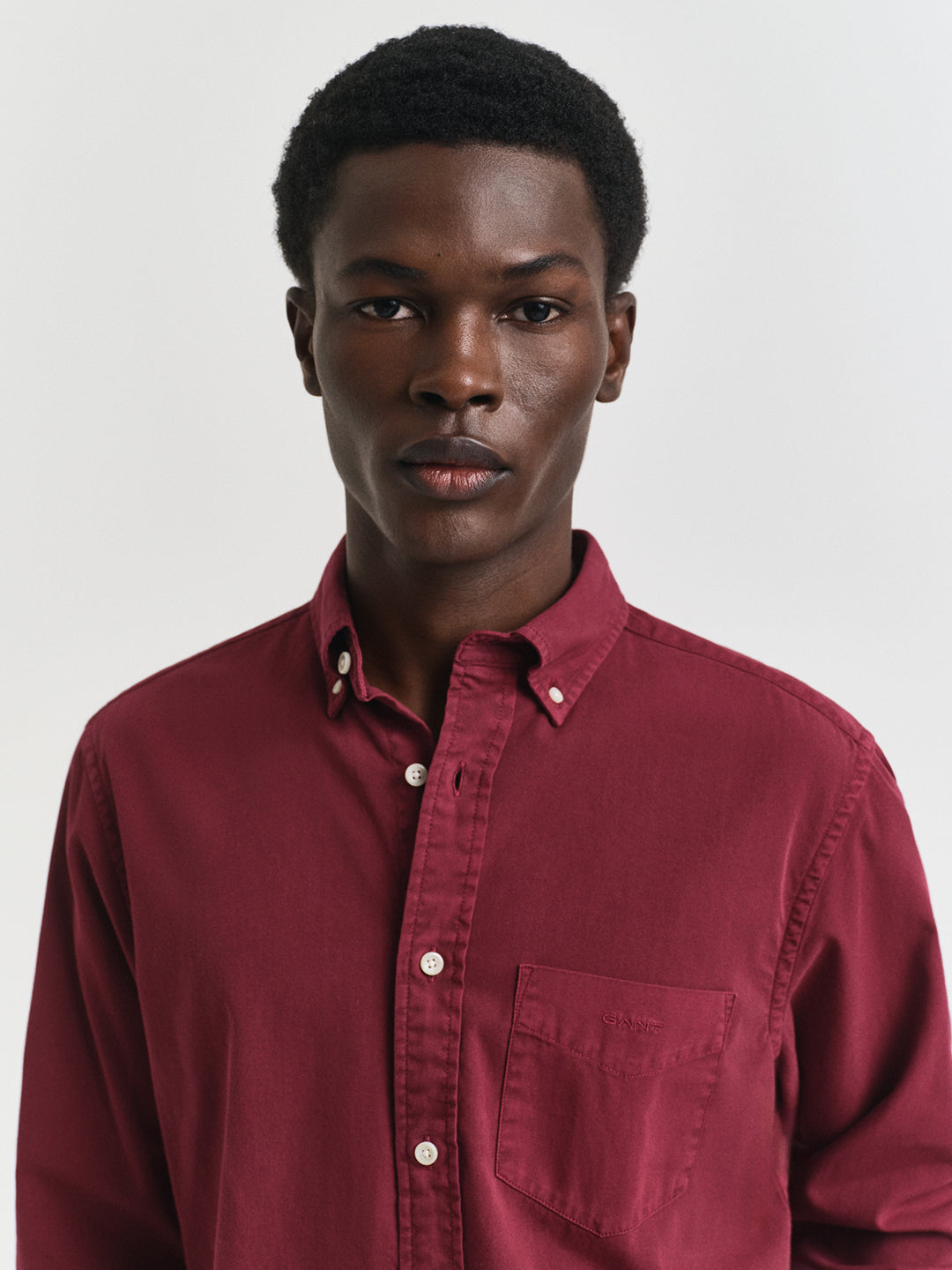 Gant Men Red Solid Collar Shirt