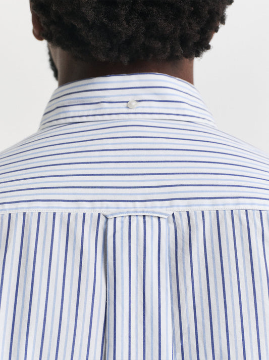 Gant Men Blue Striped Collar Shirt