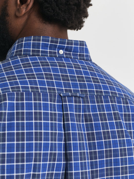Gant Men Blue Checks Collar Shirt