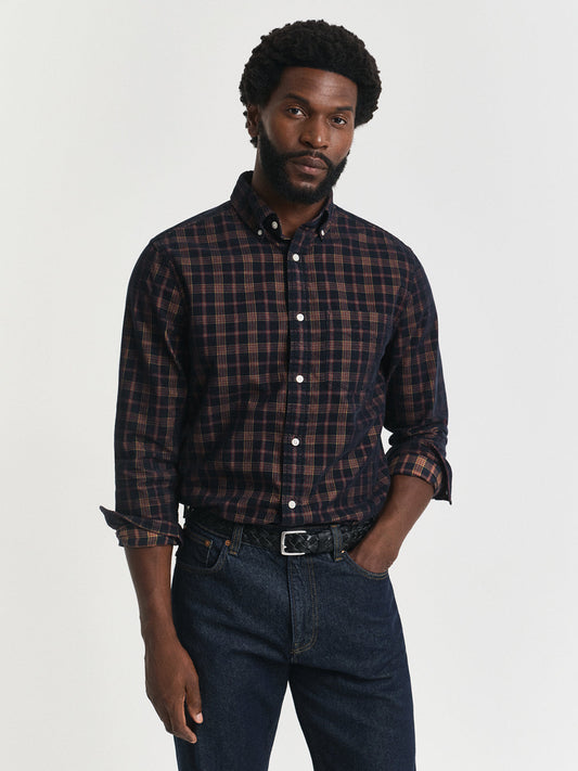 Gant Men Blue Checks Collar Shirt