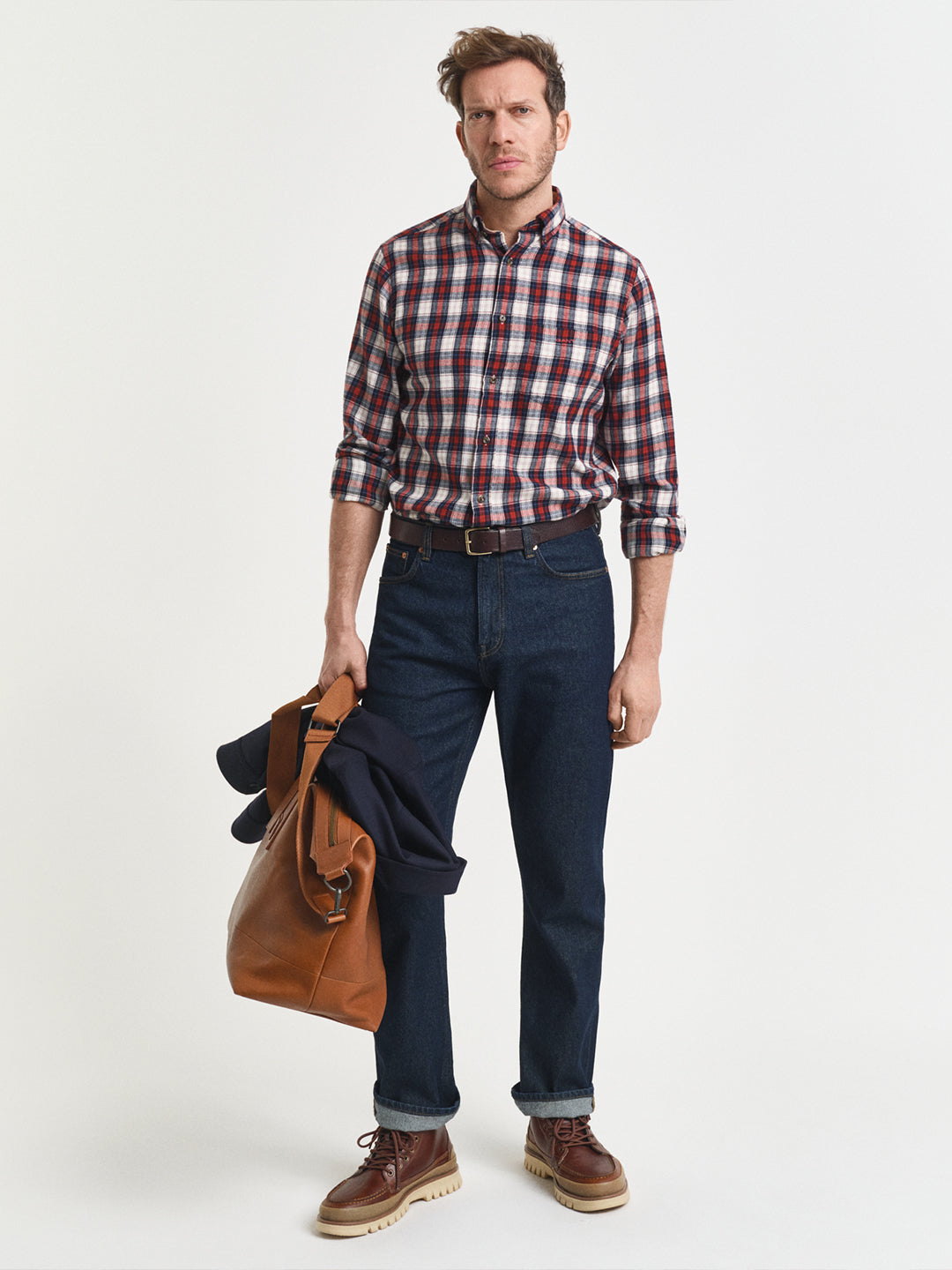 Gant Men Red Checks Collar Shirt