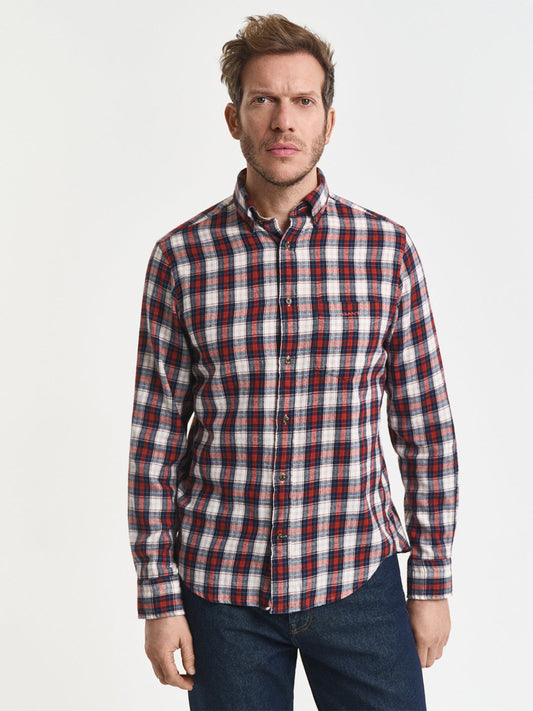 Gant Men Red Checks Collar Shirt